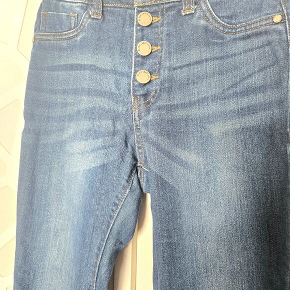 Black Label High Rise Button Fly Raw Hem Cropped Skinny Jeans Womens 1 or 24 - Picture 2 of 5